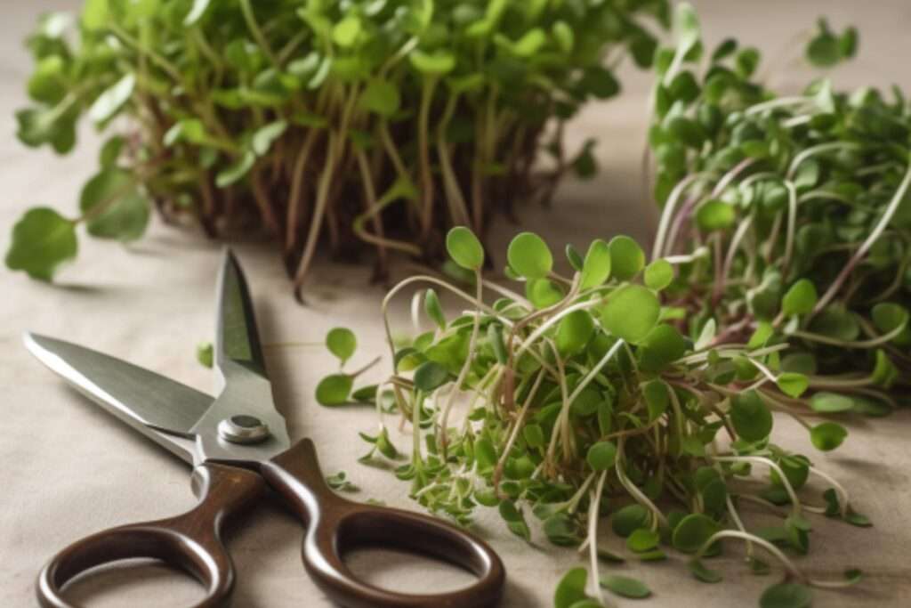 About Us 2 Freshly harvested microgreens.