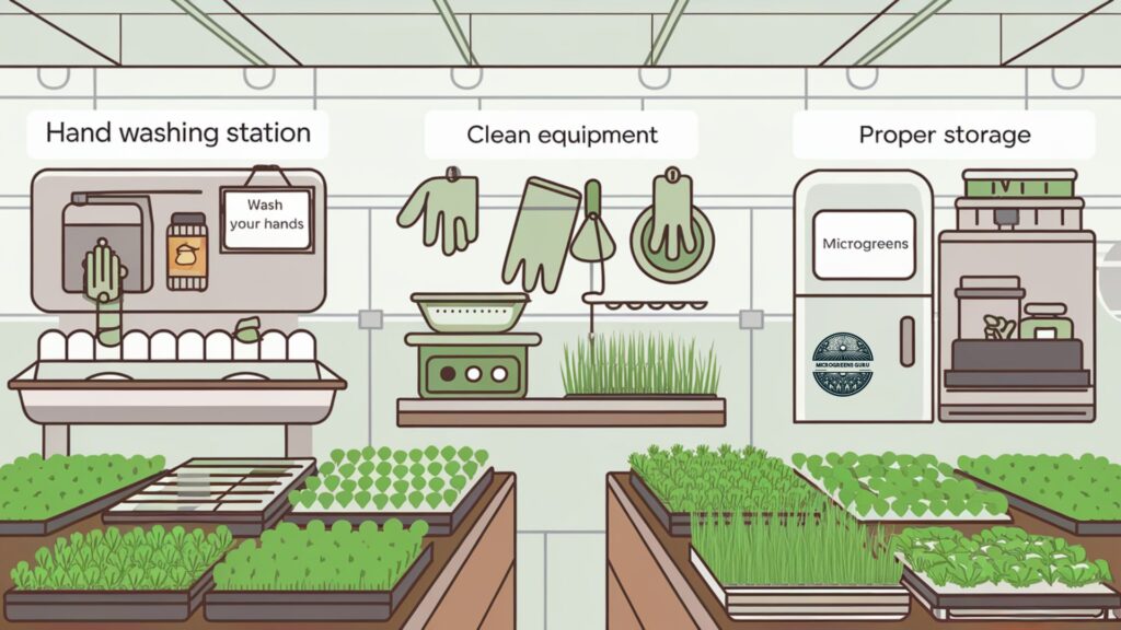 Illustrated guide to food safety practices for microgreens