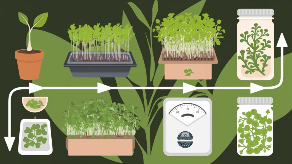 Illustration of microgreens business growth stages