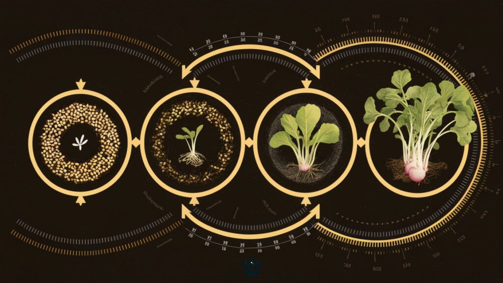 Stages of microgreen growth from seed to harvest