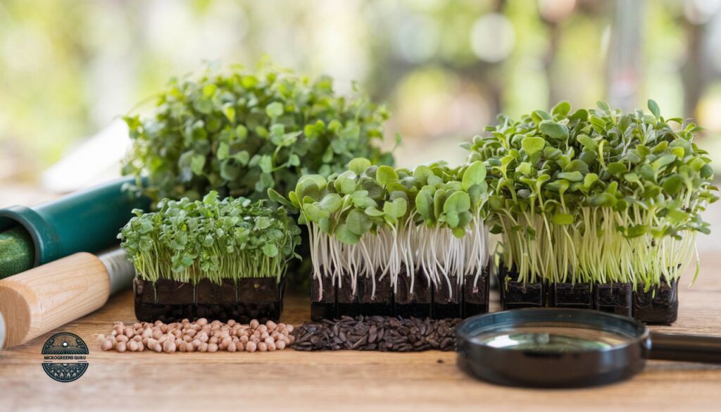 Image of microgreens at various growth stages